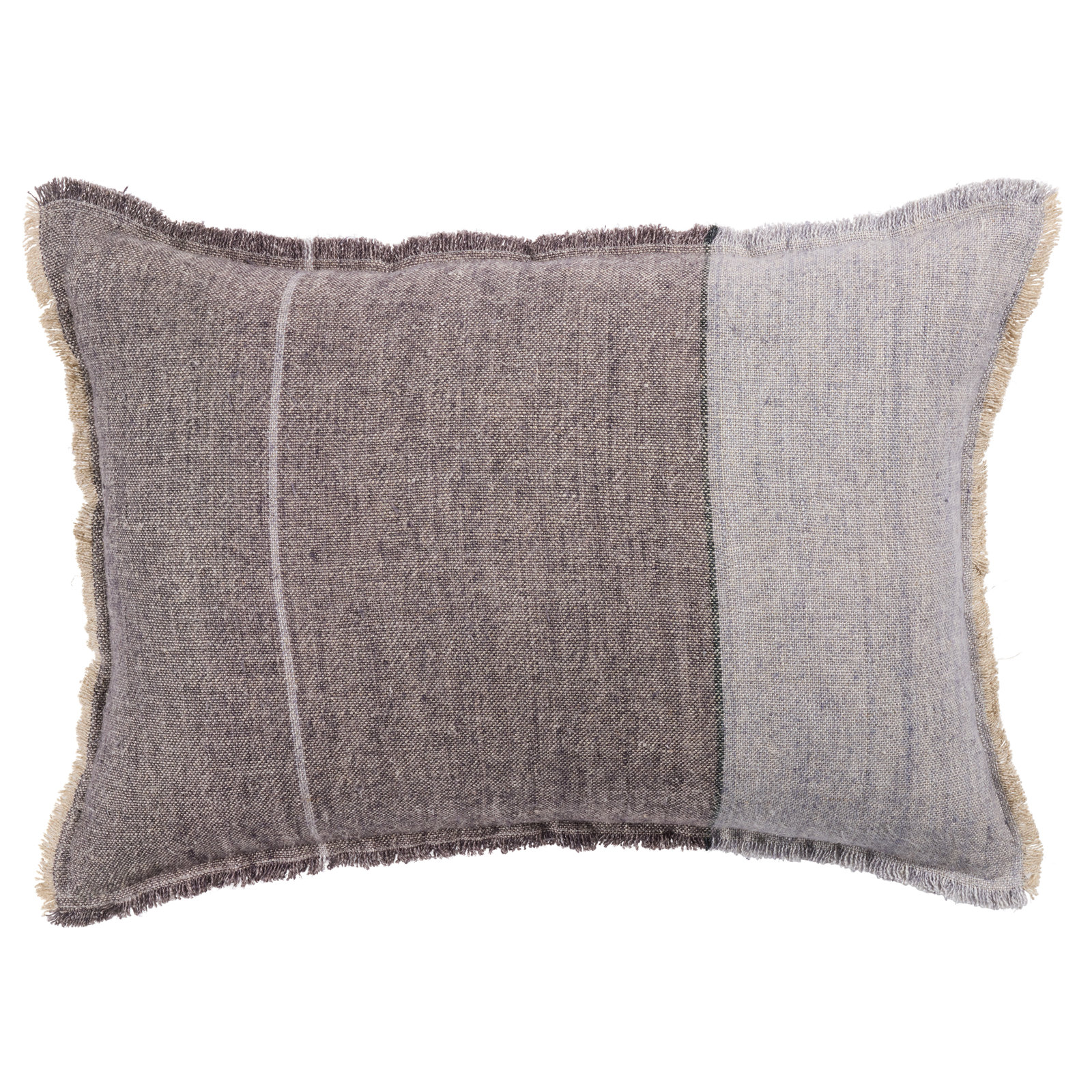 Rockefeller 24" x 24" Linen Pillow Cover, Pillow Cover Only - No Insert, 16" H x 24" W, Gray