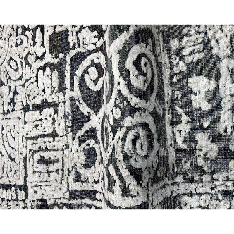 Canterbury Hand Woven Silk and Wool Abstract Area Rug, Runner 2'6 x 10'