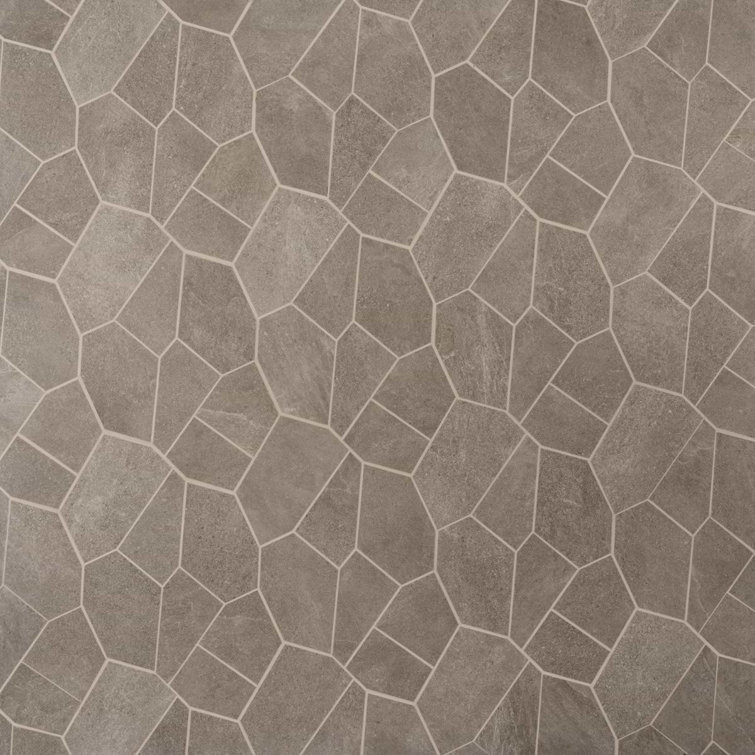 Era Organic Pattern Limestone Look Matte Porcelain Mosaic Tile