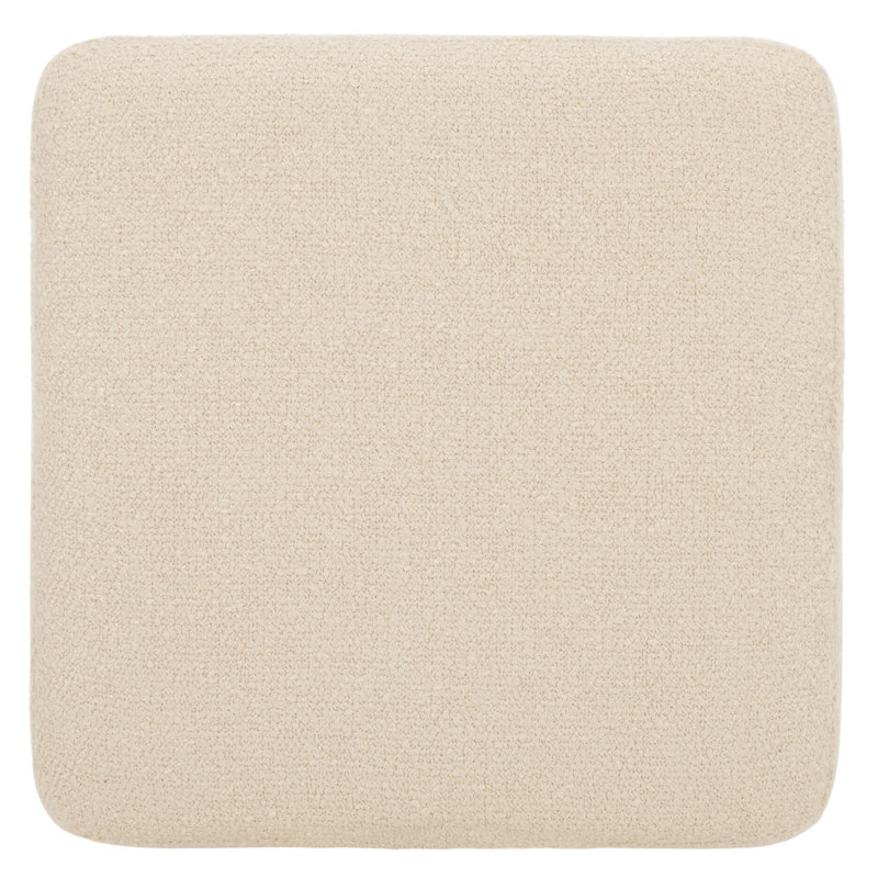 Dera Square Boucle Ottoman, Black