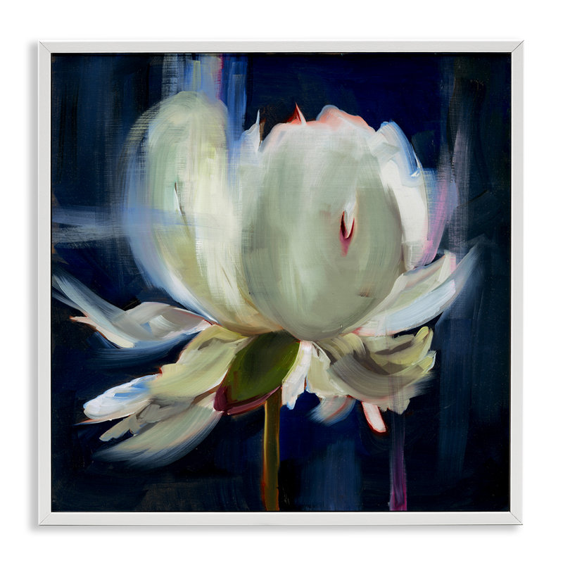 Art abstrait giclée par Liz Jardine, H 12 po x l 12 po, Giclée encadrée blanc bord de mer