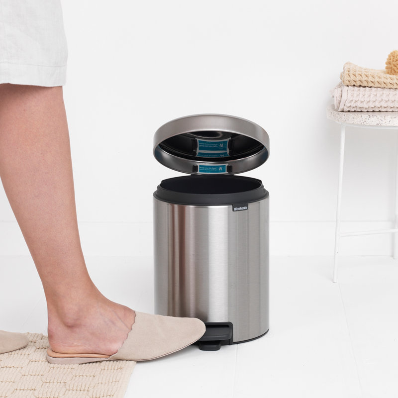 Brabantia NewIcon 5L Soft Closing Pedal Bin, Matt Steel (Fingerprint Proof)