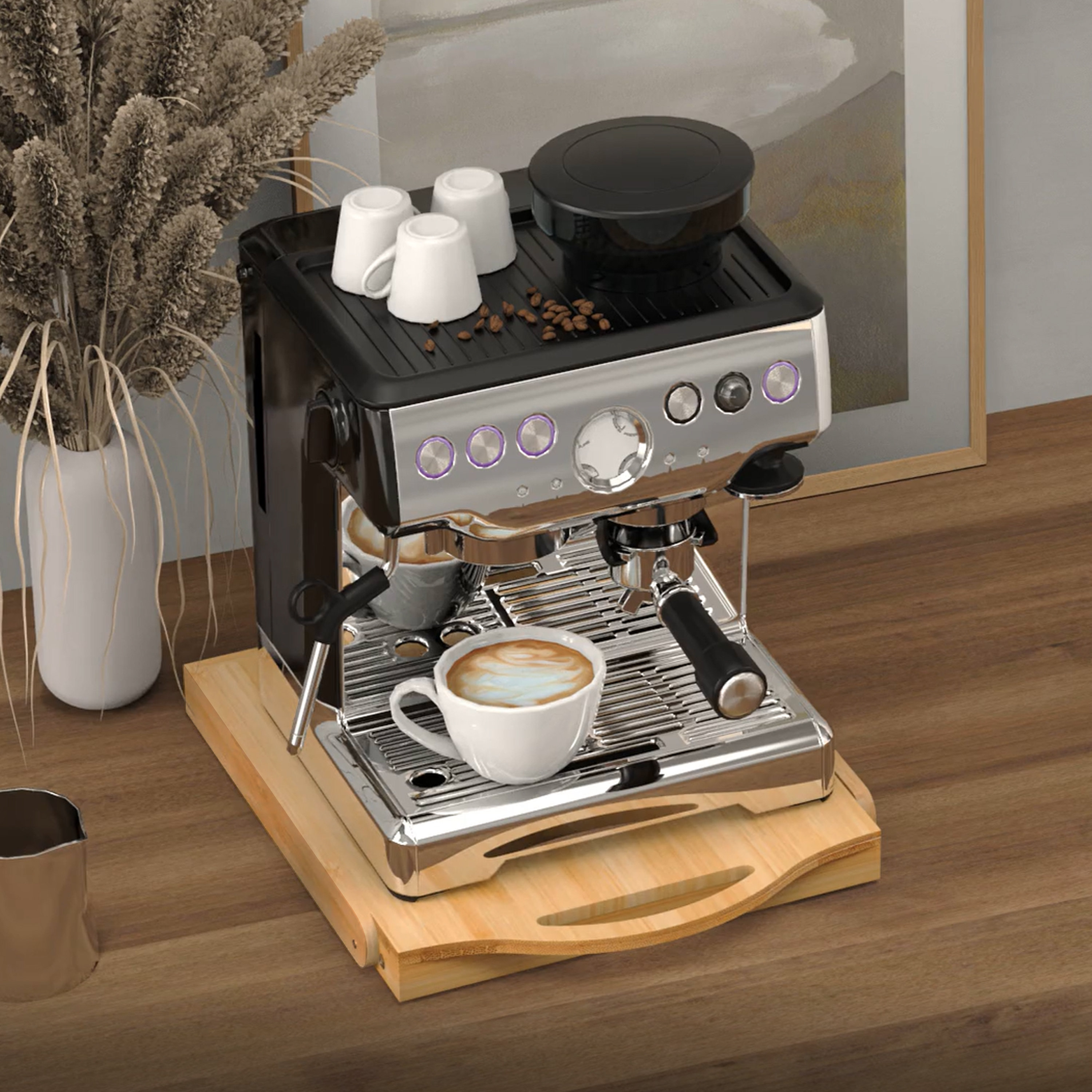 Small Appliance Slider for Kitchen Appliances - Under Cabinet Bamboo Slider  for Coffee Maker, Espresso Machine, Blender, Air Fryer, Stand Mixer