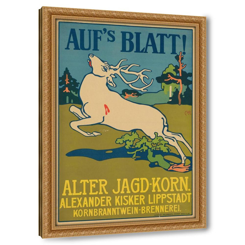 Aufs Blatt! Alter Jagd-Korn Alexander Kisker Lippstadt Kornbranntwein-Brennerei (1905)