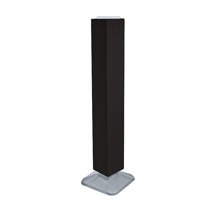Four-Sided Pegboard Floor Display on Revolving Base. Spinner Rack Tower. Panel Size: 8"W x 60"H