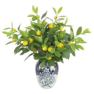 Lemon Leaf Arranged in a Decorative Ceramic Vase