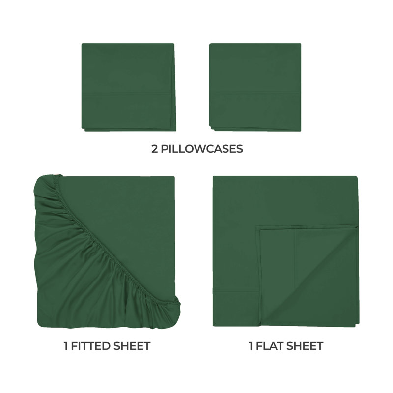 Hunter Green Full Egyptian Cotton Deep Pocket Bed Sheet Set