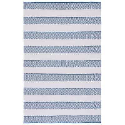 Tapis rayé kilim 803 gris / bleu