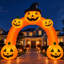 Arche gonflable d'Halloween de 3 mètres avec lumière DEL intégrée, arche citrouille gonflable pour la décoration de jardin d'Halloween