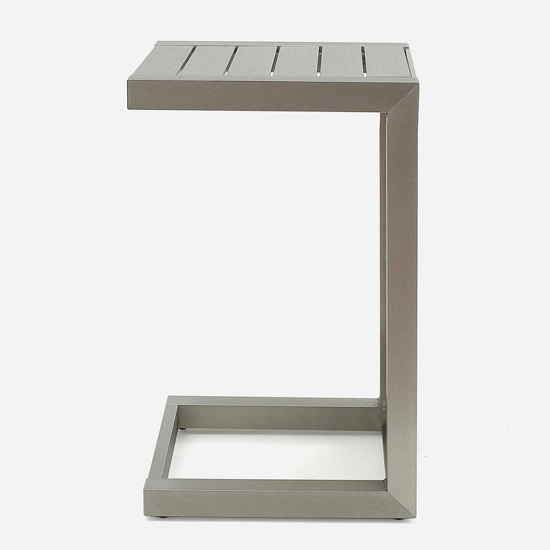 CAPE CORAL ALU C-SHAPED TABLE, SIlver