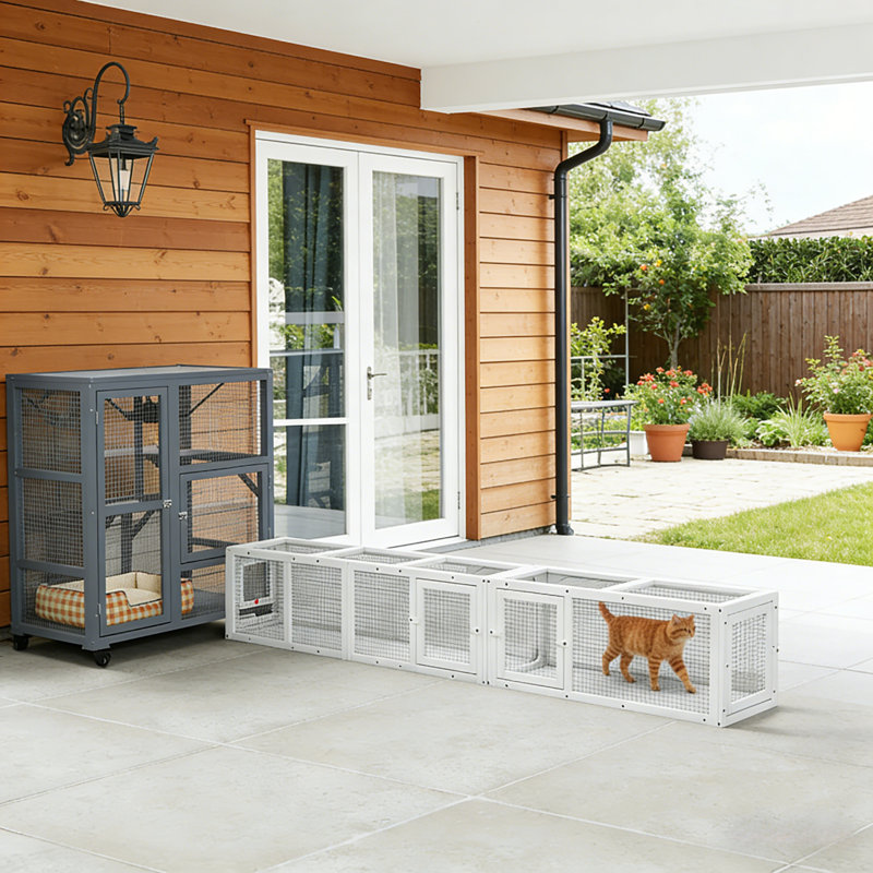 Tunnel pour chat polyvalent, cage pour chat, Blanc