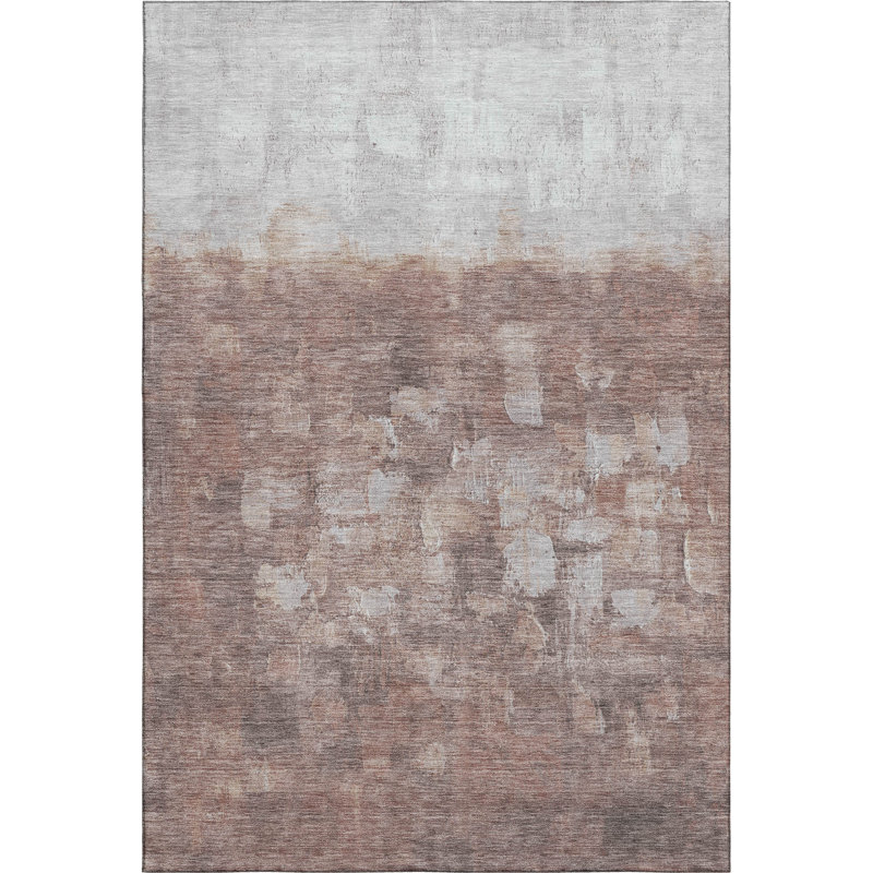 Premium Machine Washable Mayfield Abstract Rug, Paprika, 9' x 12'