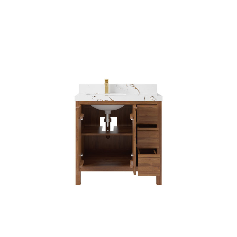 Teck Elizabeth 36 po X P 22 po De salle de bain Perle , Brun Viola