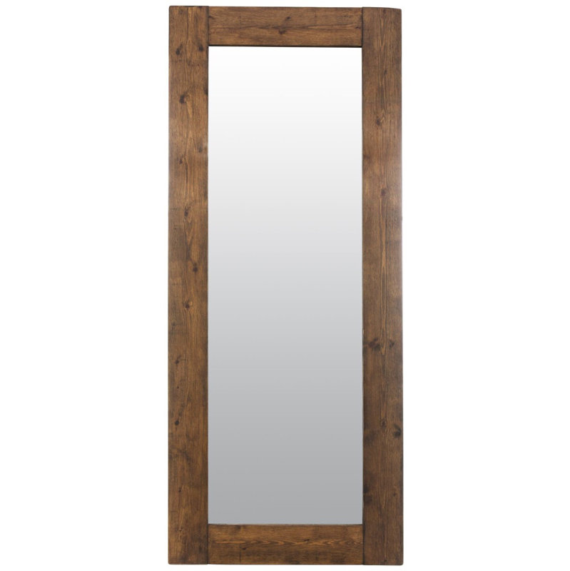 Stamford Wood Flat Mirror, Dark Wood, 208cm H x 87cm W