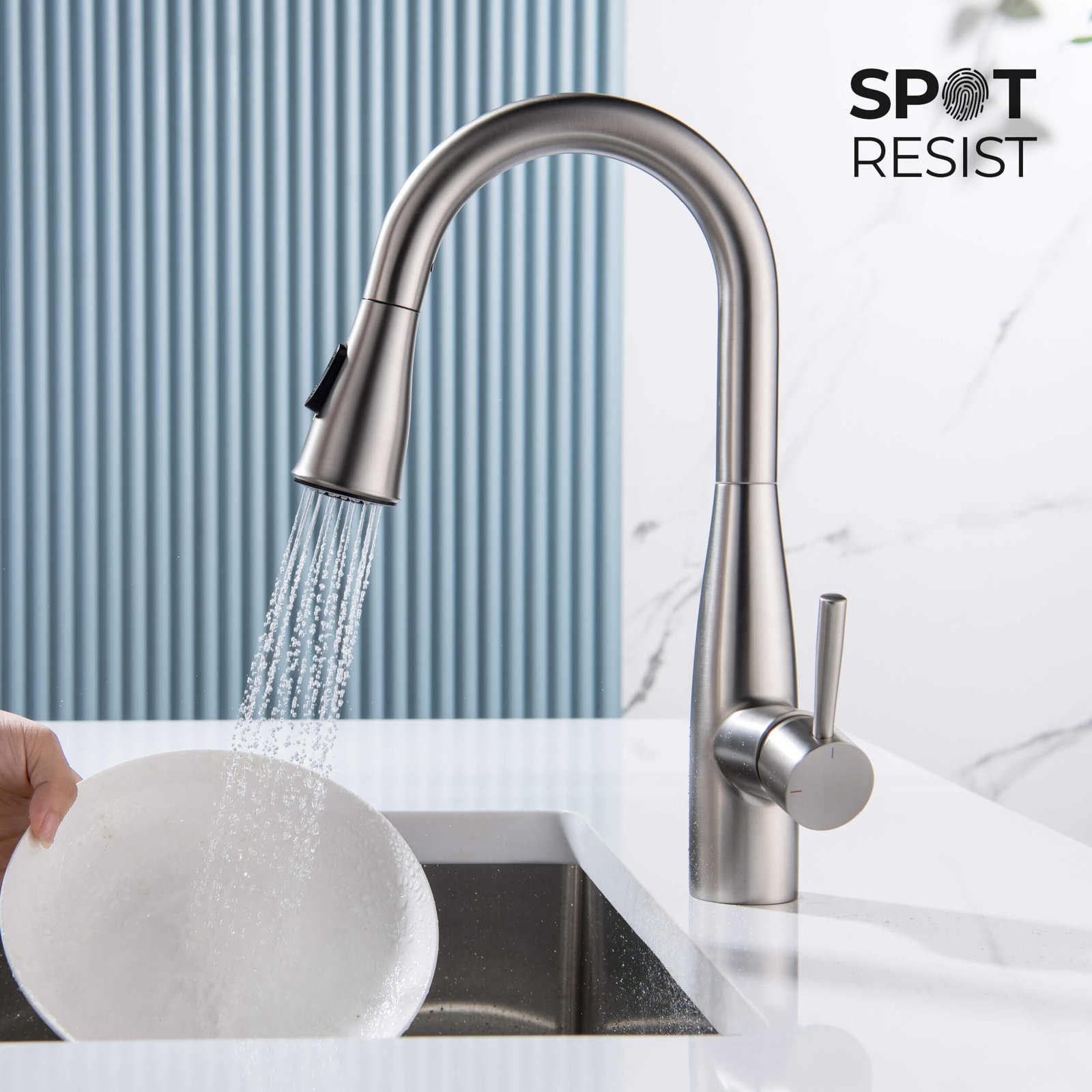 Bari Pull-Down Faucet with Soap Dispenser, Brushed Nickel