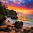 Rainbow Island - Red Canvas Home Decor | Vibrant Wall Art
