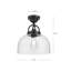 Plafonnier semi-encastré en verre Alwaleed-88045374