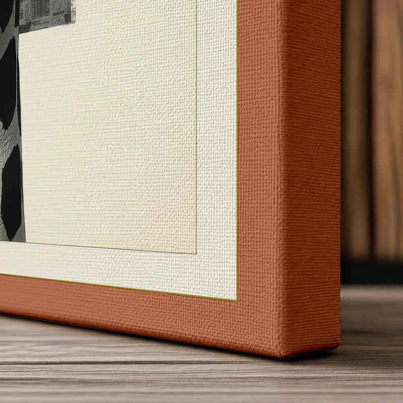 Giraffe Geometry Modern - Wrapped Canvas, 24x16 - 61.0 x 40.6 cm, Terracotta Border