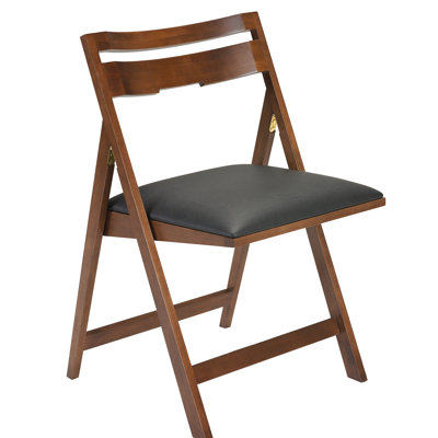 Solid + Manufactured Wood Padded Banquet Folding Chair Folding Chair