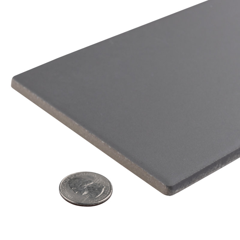 Biotech 5" x 10" Porcelain Subway Wall & Floor Tile, Dark Gray Matte