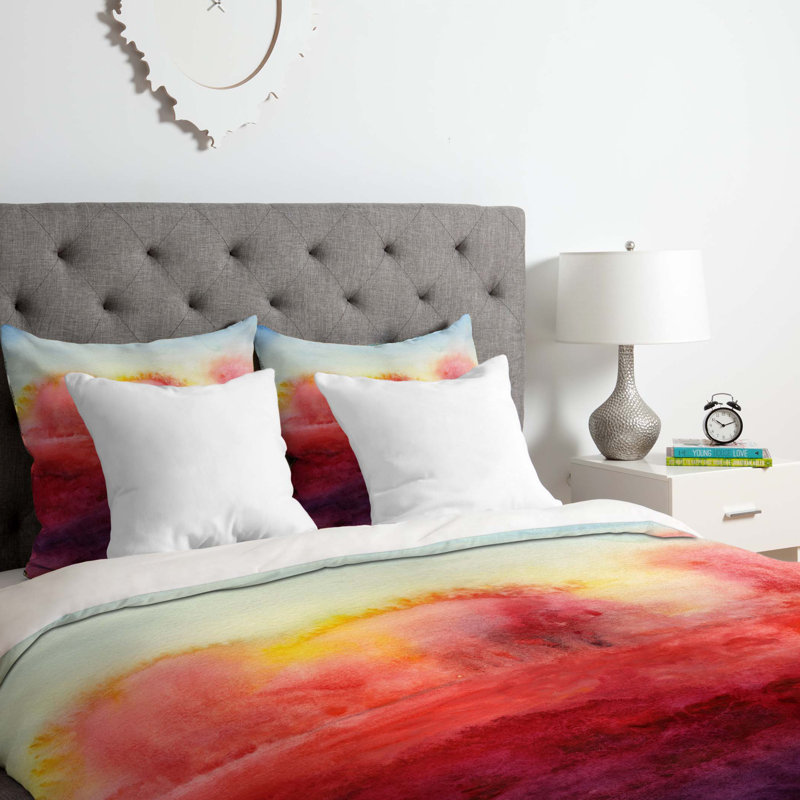 Jacqueline Maldonado Polyester Abstract Duvet Cover, Queen Duvet Cover + 2 Standard Shams