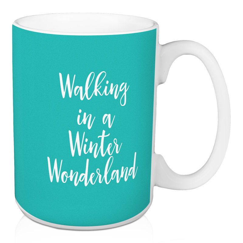 Grande tasse à café winter wonderland Helston, Bleu sarcelle