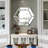 Manufactured Wood Frame Vertical Hexagon Mirror