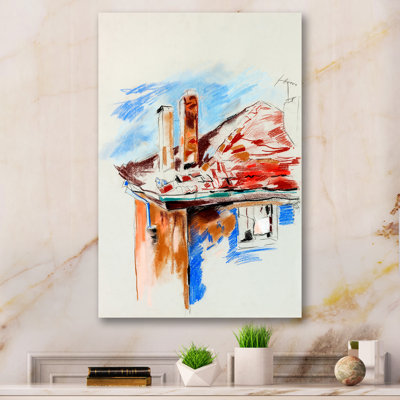 " Red Country House " Painting Print