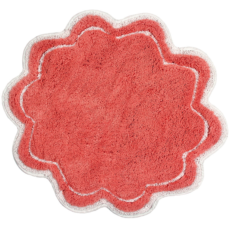 Dobrinka Bath Rug, Coral, 30"(Round)