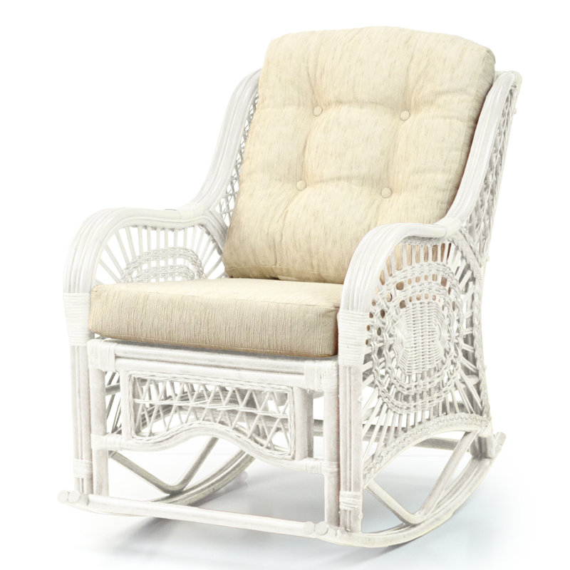 Chaise berçante Malibu, Crème, Naturel