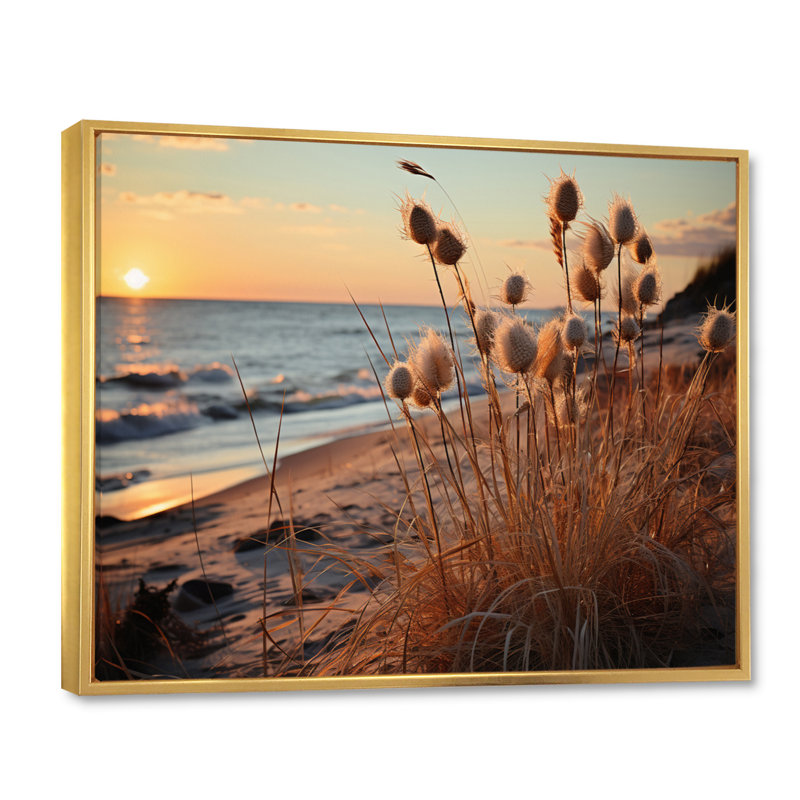 Golden Sands A Mesmerizing II - Landscapes Wall Art Prints, H 34 po x l 44 po x P 1,5 po, Cadre flottant doré