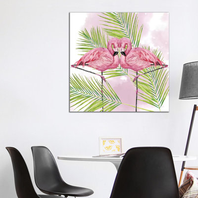 Pink Flamingo Collection by Melissa Wang - Wrapped Canvas Painting