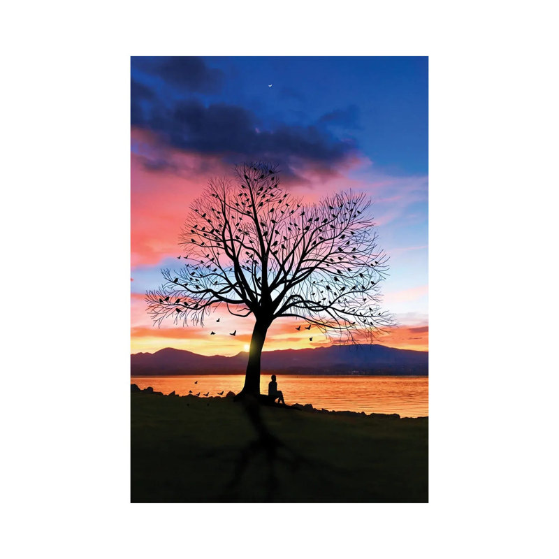 Birds And Tree by Abdullah Evindar - Wrapped Canvas Print, 66.04 cm H x 45.72 cm W x 3.175 cm D