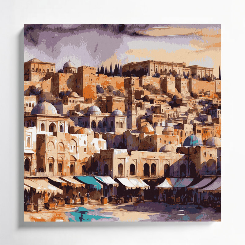 Art urbain, villes, villes, Jordan, beige, H 12 po x l 12 po