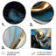 Abstrait bleu sarcelle vagues coucher de soleil doré - art mural abstrait salon-1193928584-1193928589
