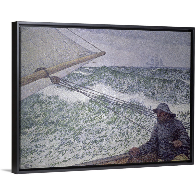 «The man at the tiller», 1892 par Theo (1862-1926) van Rysselberghe - impression sur toile, H 32 po x l 42 po x P 1,75 po