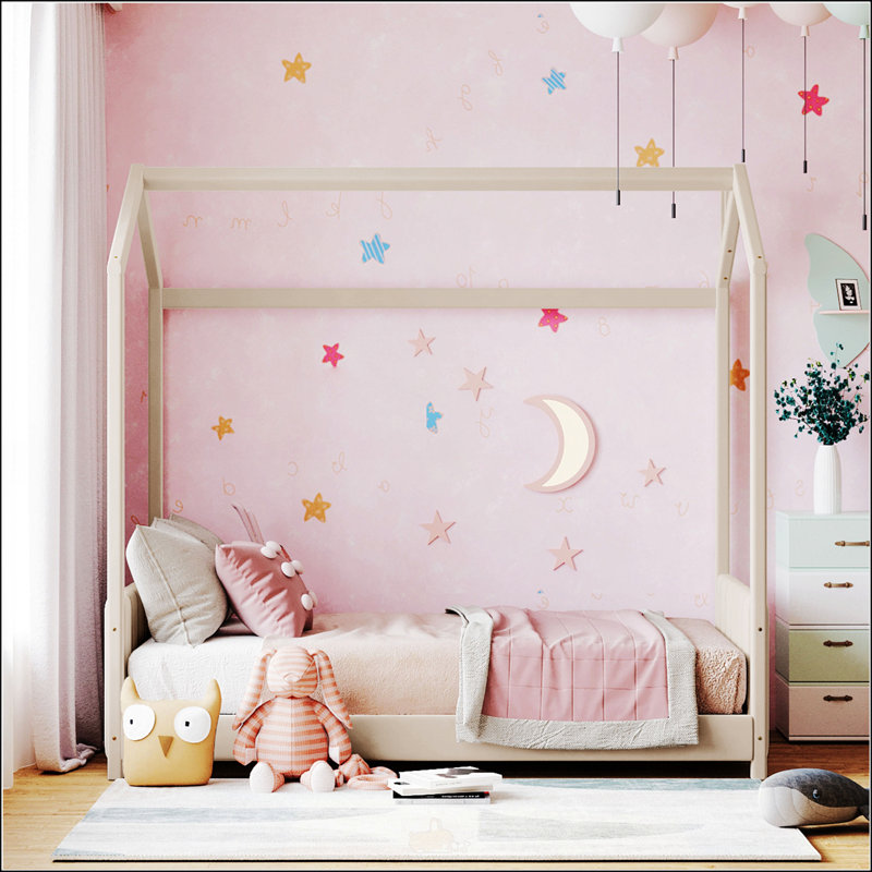 Lit simple en velours, Lit simple, Beige