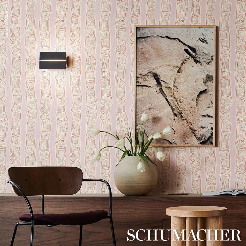 Schumacher x Backdrop Taboo Wallpaper, Warm Lilac