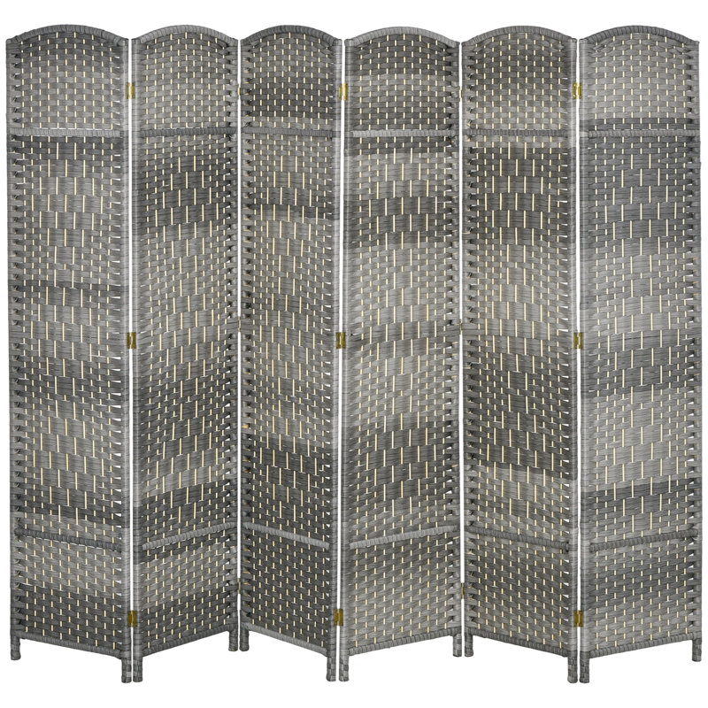 Cloison pliante en bois massif Sharod, Gris, H 70,9 po x l 106,3 po 