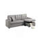 Canapé modulaire convertible gris clair en faux cuir convertible