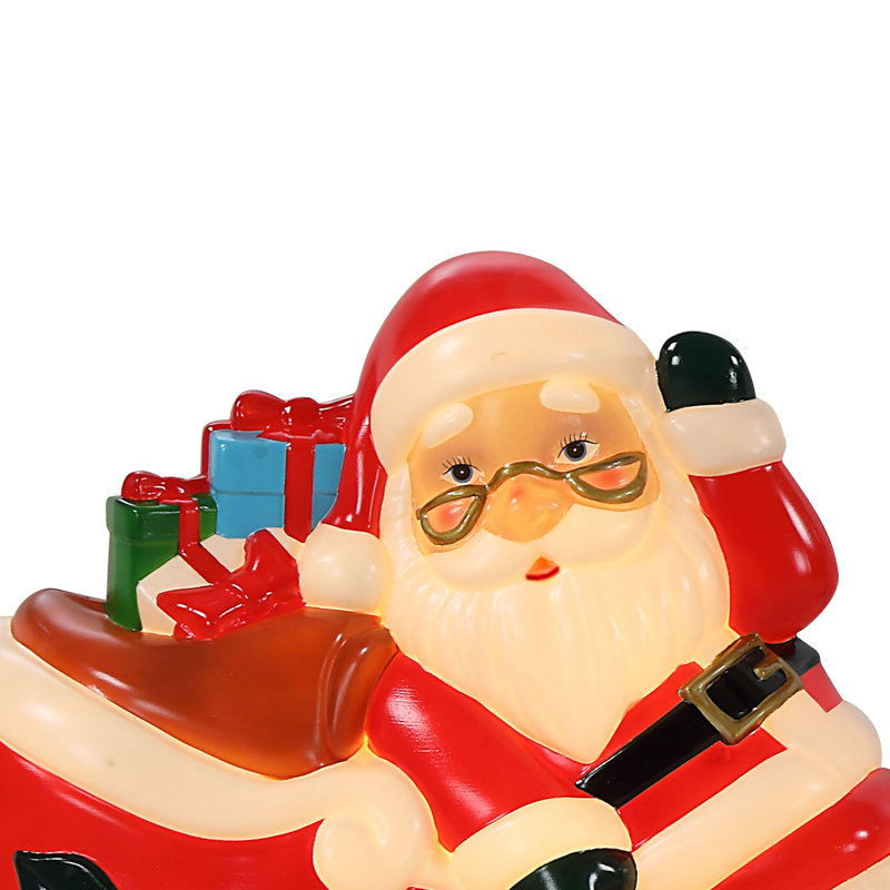 Père Noël en traîneau de 66 cm (26 po) moulé par soufflage