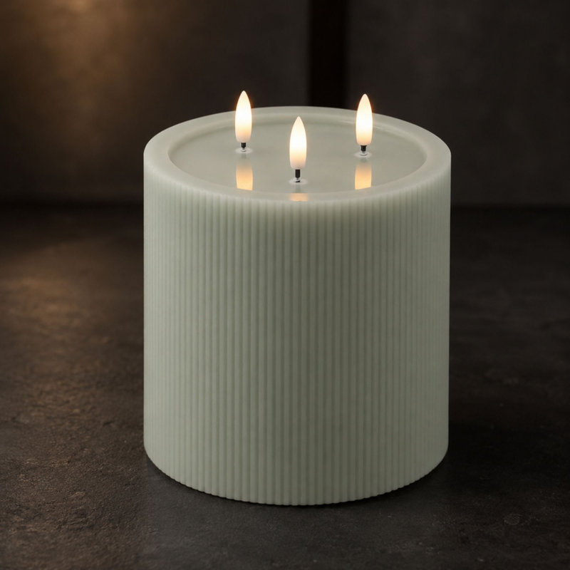 Bougie triple mèche FIA, Gris, vert
