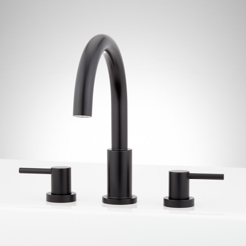 Lexia Deck Mounted Roman Tub Filler Faucet, Matte Black