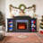 72'' Tv Stand Led For Tvs Up To 80'' With Electric Fireplace And Adjustable Shelves,black-825694590