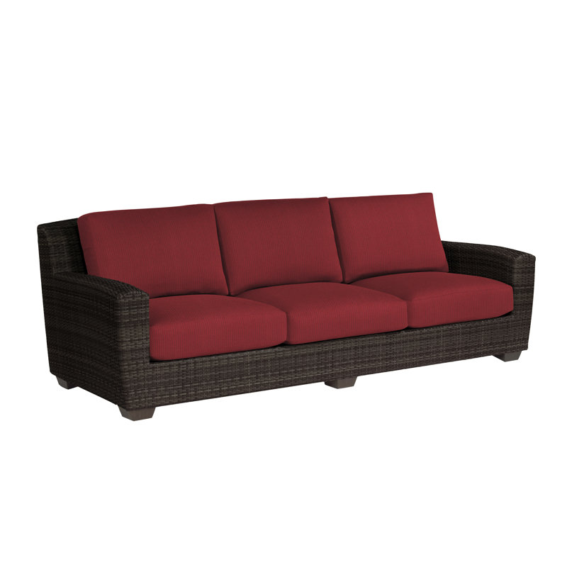 Saddleback Outdoor 3 - Seat Patio Sofa, Denver Scarlett Sunbrella®, Coffee