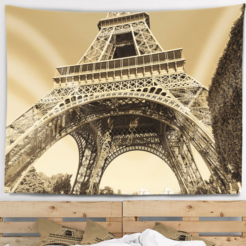 Tour cityscape emblématique eiffel à partir de tapisserie au sol, H 50 po x l 60 po