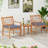 3 Pcs Acacia Wood Patio Bistro Set Outdoor Chairs With Coffee Table For Porch-658964159