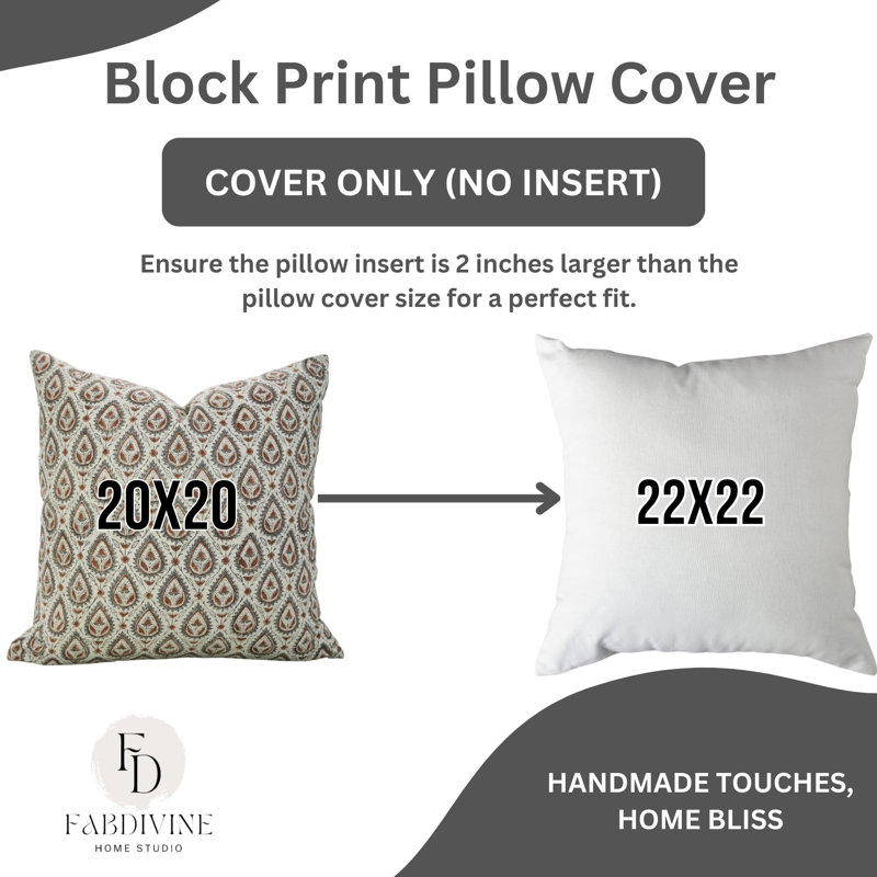 Housse de coussin Art Fab Fabine - Imprimés floraux sur lin doux, Vashundra, H 20 po x l 12 po, Brun / Gris