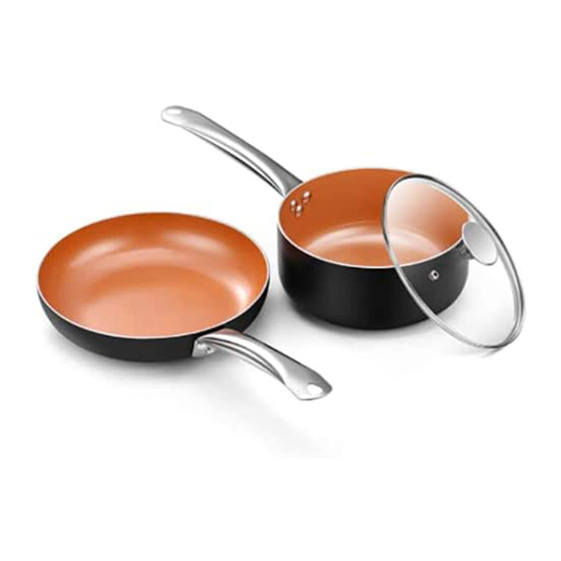 3 - Piece Non-Stick Copper Cookware Set