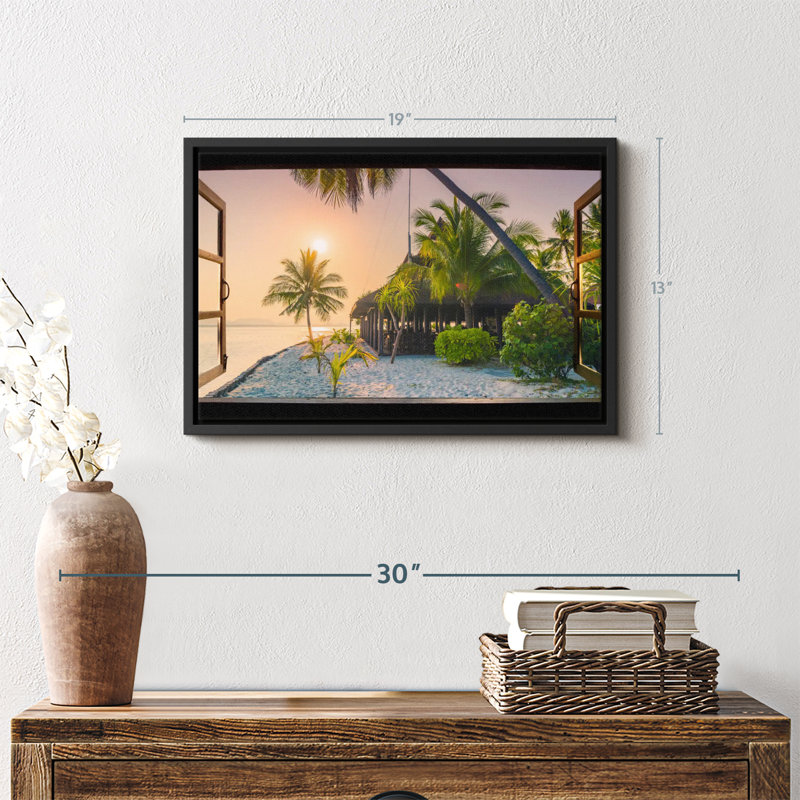 Plage «Window To Serene Beach Wall Art», H 13 po x l 19 po